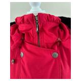 Vintage Parka Red with Black Faux Fur Trimmed Hood