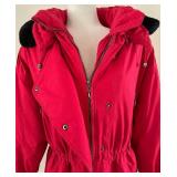 Vintage Parka Red with Black Faux Fur Trimmed Hood