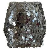 Babyboo Anissa Mini Skirt - Silver - Size S - 13in Long - NWT