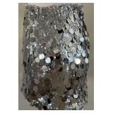 Babyboo Anissa Mini Skirt - Silver - Size S - 13in Long - NWT