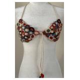 DOEN Circle Crochet Halter Bikini Top - Handmade in Peru, Size M