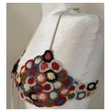 DOEN Circle Crochet Halter Bikini Top - Handmade in Peru, Size M