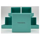 Tiffany & Co. Gift Boxes (Lot of 6) - Teal Empty Jewelry Boxes, Base 2 7/8 in, Lid 3 in