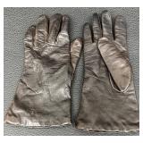Nordstrom Brown Leather Gloves Size 9 & Grey/Black Knit-Lined Gloves Size L (Lot of 2)
