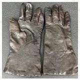 Nordstrom Brown Leather Gloves Size 9 & Grey/Black Knit-Lined Gloves Size L (Lot of 2)