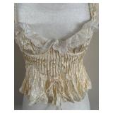 for Love & Lemons Satin Lace Corset Top - Ivory - Size S