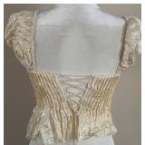 for Love & Lemons Satin Lace Corset Top - Ivory - Size S