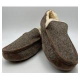 UGG Australia Slippers - Ascot Brown Tweed Fabric, Shearling Lined, US 12