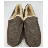 UGG Australia Slippers - Ascot Brown Tweed Fabric, Shearling Lined, US 12