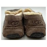 UGG Australia Slippers - Ascot Brown Tweed Fabric, Shearling Lined, US 12