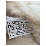 UGG Australia Slippers - Ascot Brown Tweed Fabric, Shearling Lined, US 12