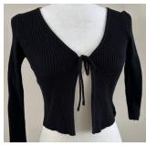 Princess Polly Open Front Tie Cardigan - Black - S/M