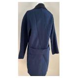 Rag & Bone Coat - Navy Blue Wool with Black Shawl Collar