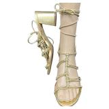 Anthropology Gold Metallic Strappy Sandals - 2 3/4in Heel - EU 40