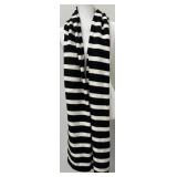 ZARA Scarf - Black & Creme Striped, 17 1/2 in W x 79 in L
