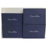 Oscar de la Renta Boxes (Lot of 4) - Empty Navy Blue Decorative Boxes - For Decor or Repurposing!