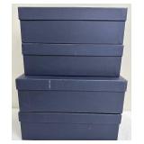 Oscar de la Renta Boxes (Lot of 4) - Empty Navy Blue Decorative Boxes - For Decor or Repurposing!