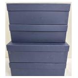 Oscar de la Renta Boxes (Lot of 4) - Empty Navy Blue Decorative Boxes - For Decor or Repurposing!