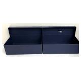 Oscar de la Renta Boxes (Lot of 4) - Empty Navy Blue Decorative Boxes - For Decor or Repurposing!