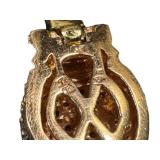 Vintage 14K Gold Panther Door Knocker Earrings with Diamond Accents & Emerald Eyes