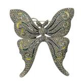 Sterling Silver Butterfly Marcasite Brooch Pendant