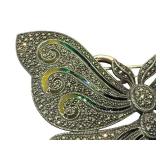 Sterling Silver Butterfly Marcasite Brooch Pendant