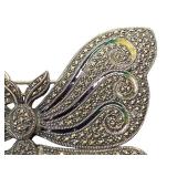 Sterling Silver Butterfly Marcasite Brooch Pendant