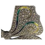 Sterling Silver Butterfly Marcasite Brooch Pendant