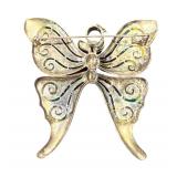 Sterling Silver Butterfly Marcasite Brooch Pendant