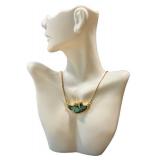 18K Gold Opal Pendant Necklace - Cracked Opal Center