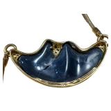 18K Gold Opal Pendant Necklace - Cracked Opal Center