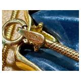 18K Gold Opal Pendant Necklace - Cracked Opal Center