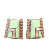 J. King Desert Rose Trading Sterling Silver Earrings - Green Turquoise Mine Finds (Vintage)