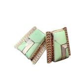 J. King Desert Rose Trading Sterling Silver Earrings - Green Turquoise Mine Finds (Vintage)