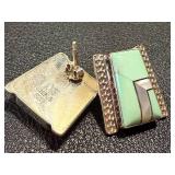J. King Desert Rose Trading Sterling Silver Earrings - Green Turquoise Mine Finds (Vintage)