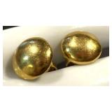 18K Italian Gold Ball Stud Earrings - Pair