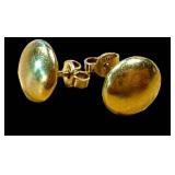 18K Italian Gold Ball Stud Earrings - Pair