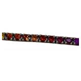 14K Gold Rainbow Gem Tennis Bracelet - 7 Inch