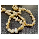 Two 32-Inch Freshwater Pearl Necklaces - Double Strand, Baroque Pearls