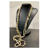 Two 32-Inch Freshwater Pearl Necklaces - Double Strand, Baroque Pearls