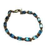 Blue Topaz and 14K Gold Bracelet