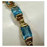 Blue Topaz and 14K Gold Bracelet