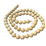 Beaded Necklace with Round Beads and Metal Finish