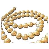 Beaded Necklace with Round Beads and Metal Finish