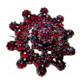 Vintage Garnet Cluster Brooches (Lot of 3)