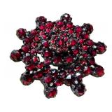 Vintage Garnet Cluster Brooches (Lot of 3)