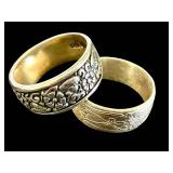 Sterling Silver Textured Rings Size 9.75