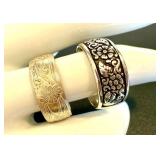 Sterling Silver Textured Rings Size 9.75