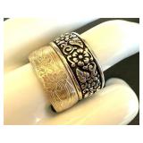 Sterling Silver Textured Rings Size 9.75