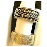 Sterling Silver Textured Rings Size 9.75